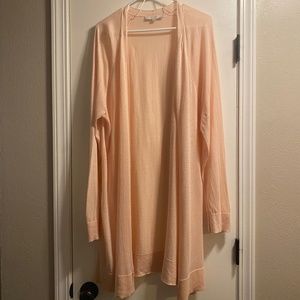 LOFT Women's Light Blush Sweater Cardigan, XL